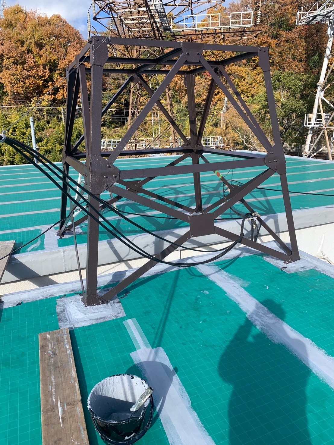 屋上防水工事の目地埋め