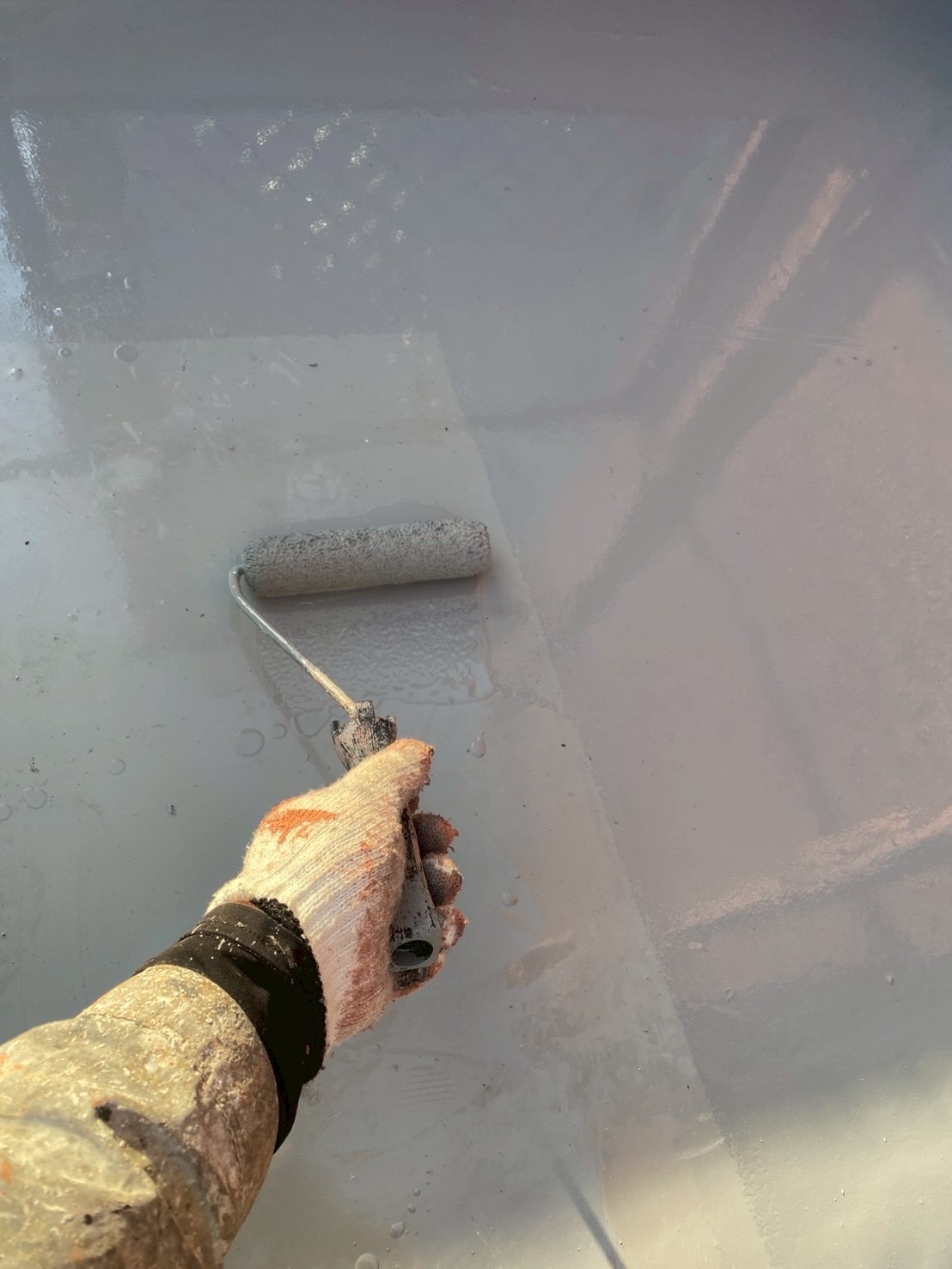 ウレタン防水の上塗り