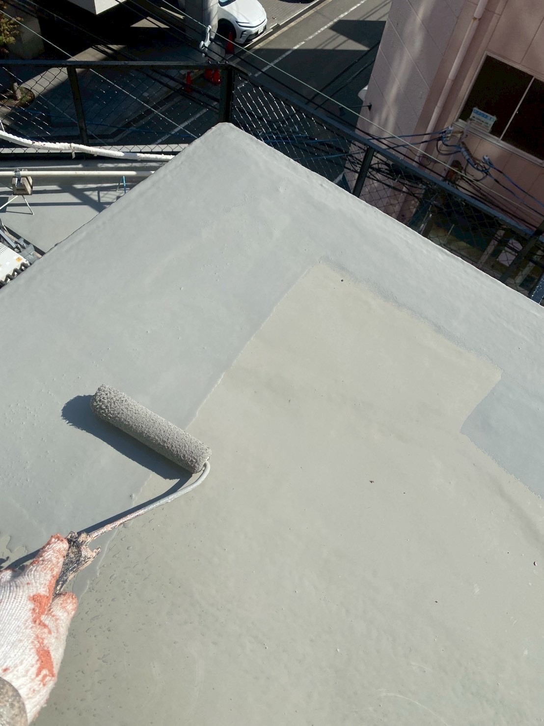 ウレタン防水の中塗りの2回目